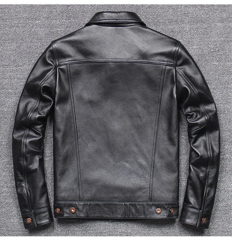 Trucker Single Breasted Leather Jacket