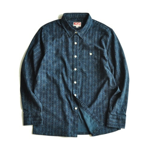 Men Shirts Button Up Shirt Japanese Fabric Longsleeve Shirt