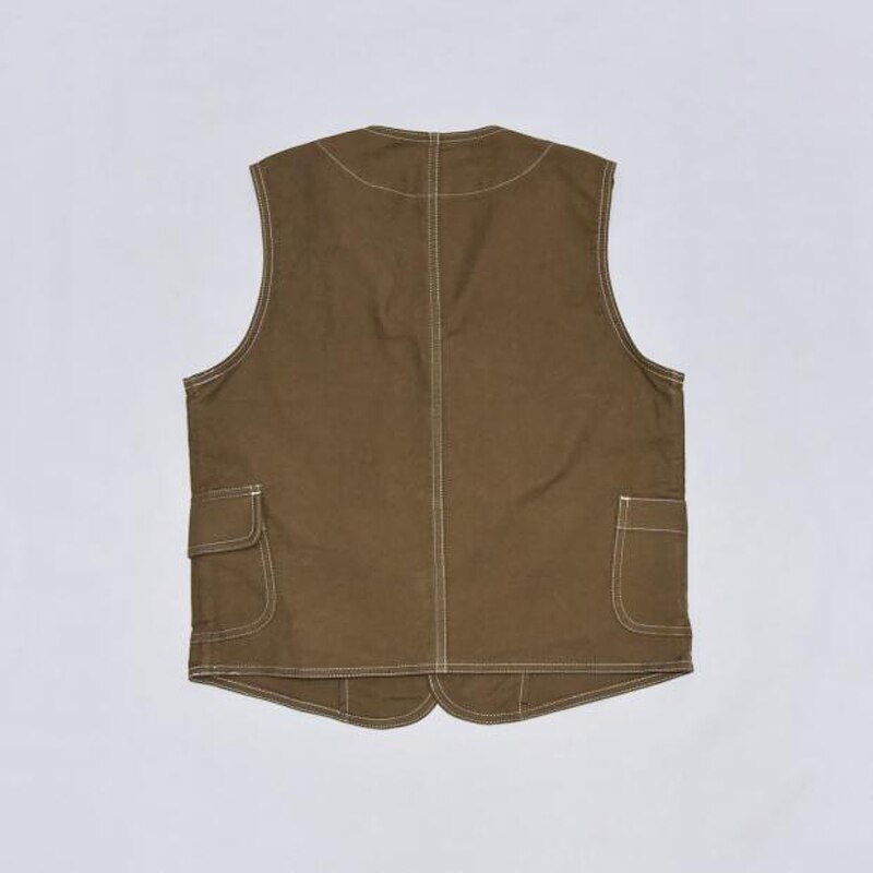 Cotton Twill Hunting Waistcoat Vintage Men Game Pocket