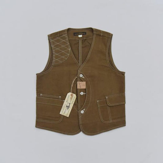 Cotton Twill Hunting Waistcoat Vintage Men Game Pocket