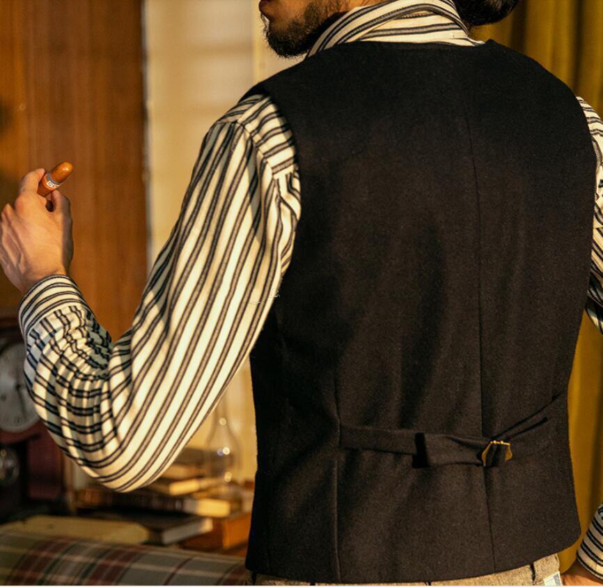Mens herringbone tweed vest