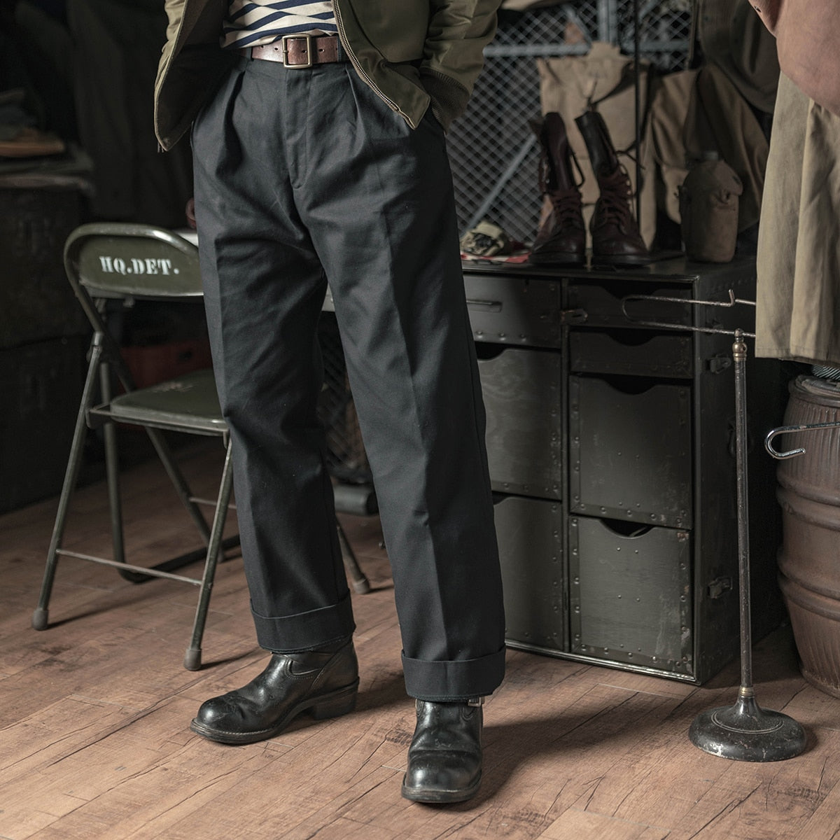 15oz Twill Pleated  Reproduction Men's Trousers Cotton