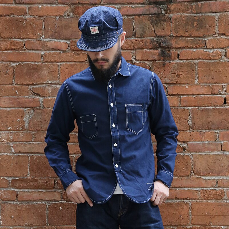 Chambray Selvage Shirts Lightweight Engineer Workshirts For