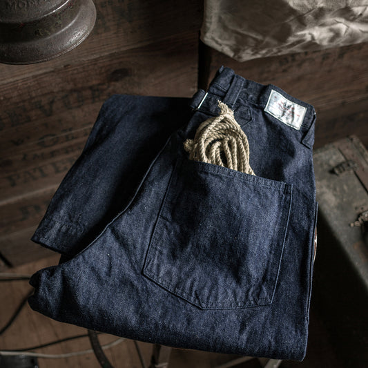 Early Us Navy Dungaree Trousers 1917 Model Naval Uniform Denim