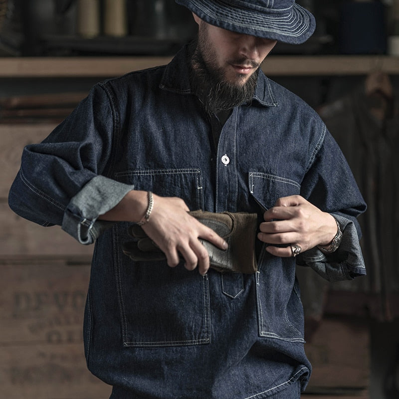 Repro denim shirt 1935 US Army Fatigue Uniform 10oz Denim