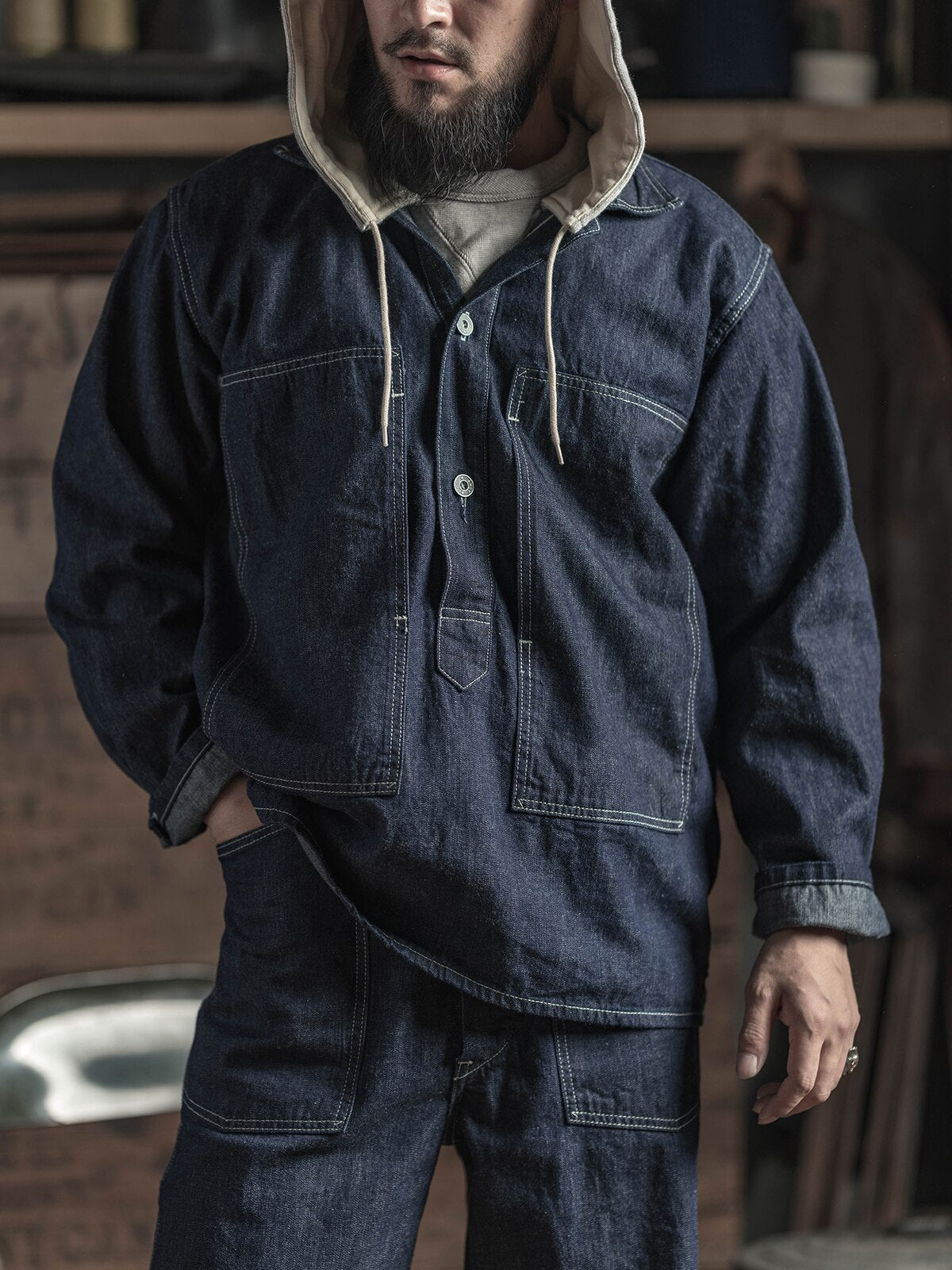 Repro denim shirt 1935 US Army Fatigue Uniform 10oz Denim