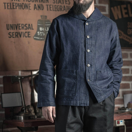 Repro USN Dungaree jacket 1922 Model Vintage Denim Shawl