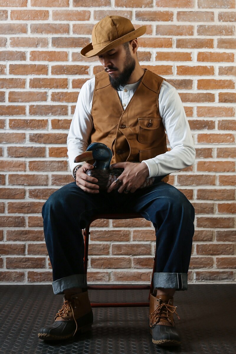 Outdoor Game Pocket Canvas Vest Vintage Men's Waistcoat Slim