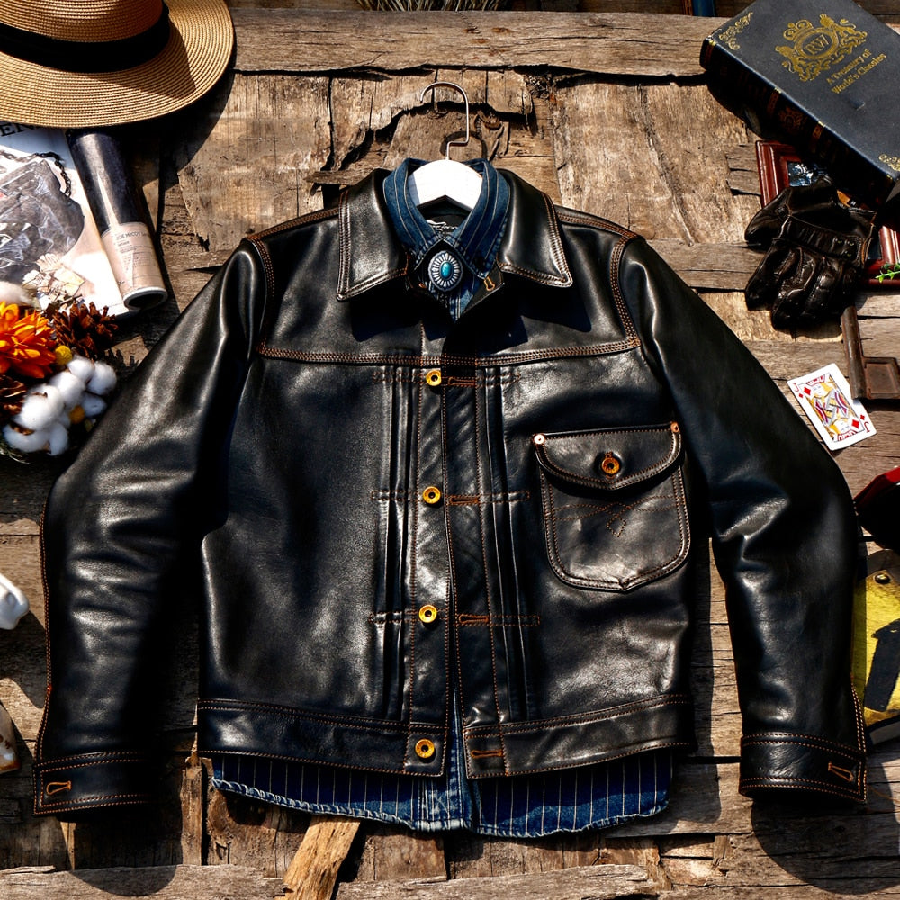 Men's Slim Vintage Genuine leather jckt