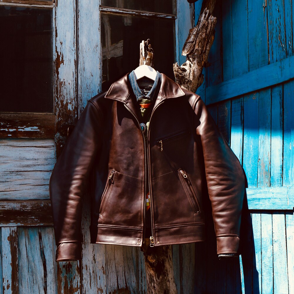Men's Slim Vintage Genuine rider leather jacket