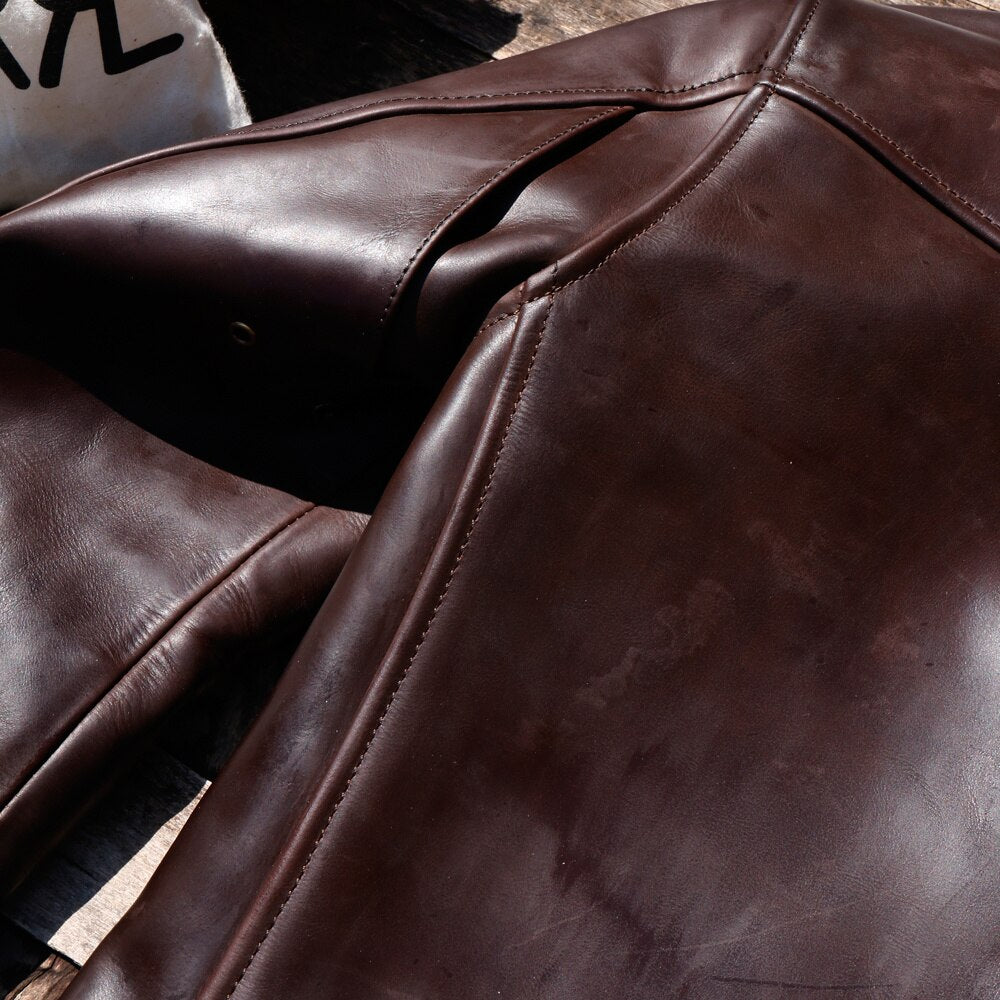 Men's Slim Vintage Genuine rider leather jacket