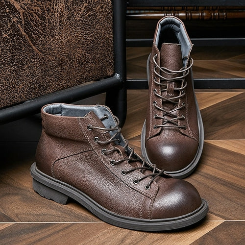 Rustic Leather Ankle Boots