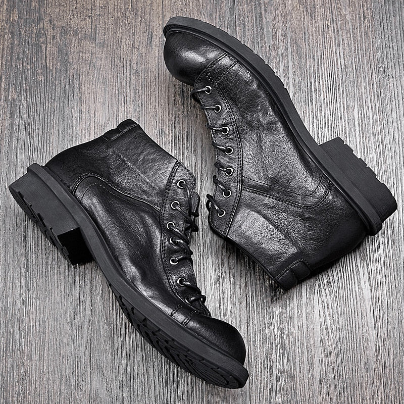 Rustic Leather Ankle Boots