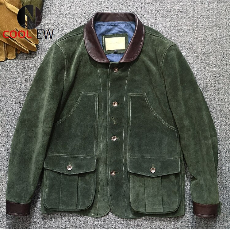 Cowhide Leather Jacket Mens