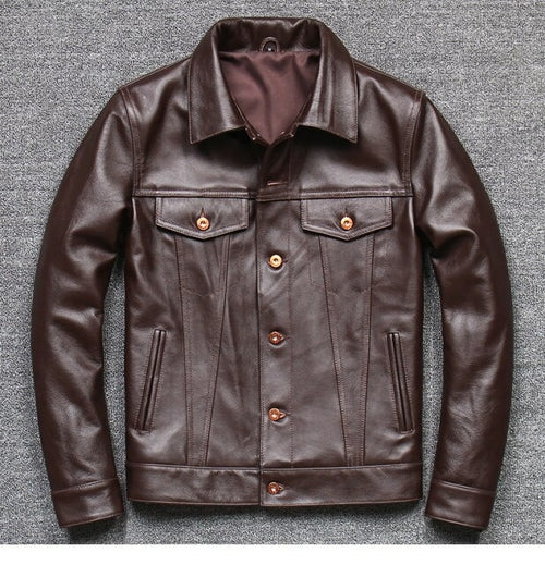 Trucker Single Breasted Leather Jacket
