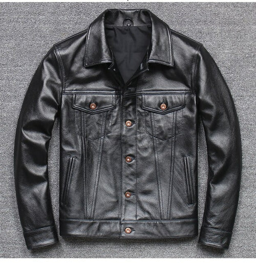 Trucker Single Breasted Leather Jacket