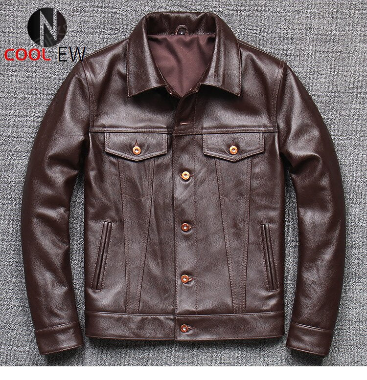 Trucker Single Breasted Leather Jacket