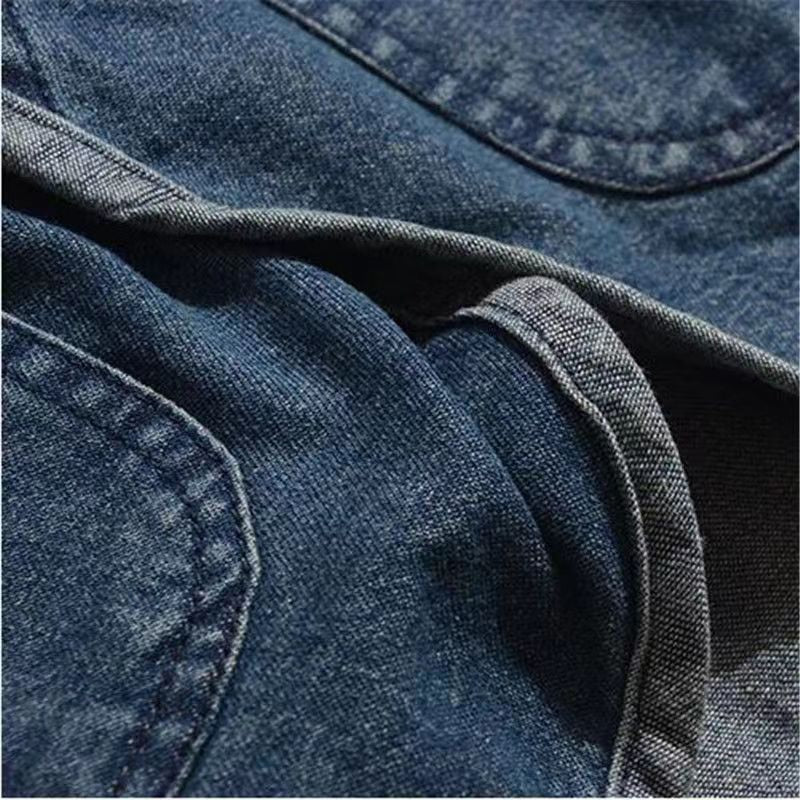 Japan Style Amekaji V-neck Single Breasted Men Denim Jacket 2022