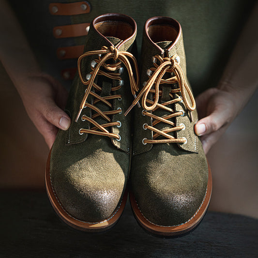 Maden Men Chelsea Boots Winter Retro Cow Suede Tooling Boots