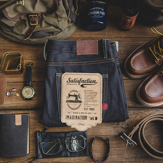 Men's 14.5oz Classic Cotton Slim Straight Original Jeans Indigo