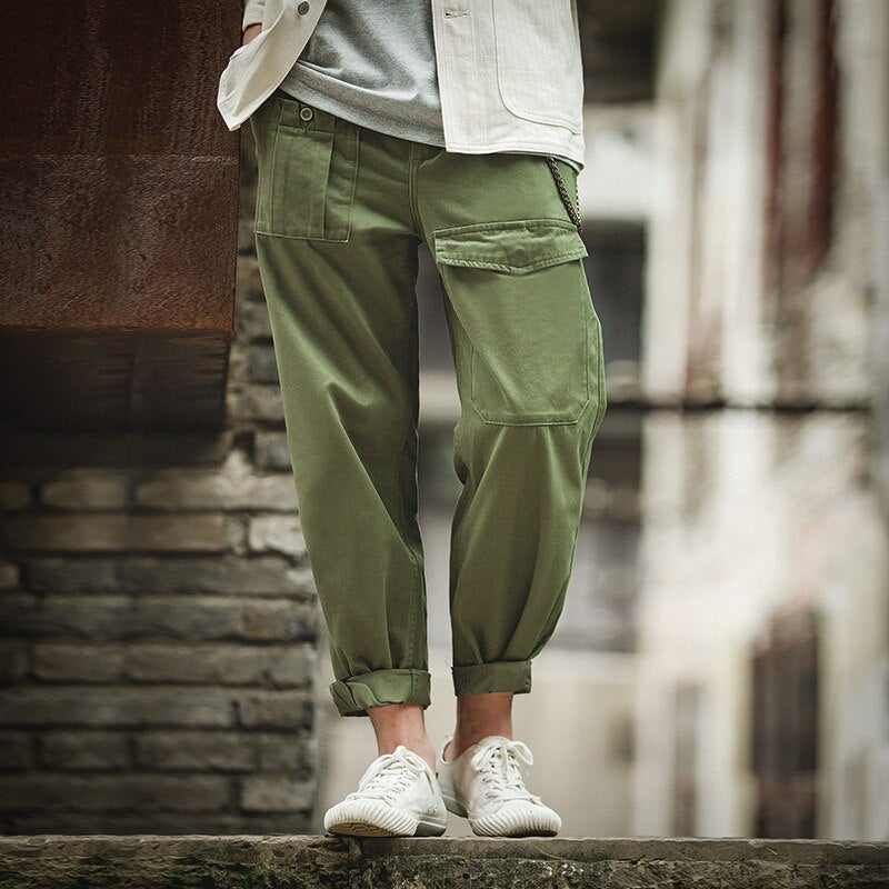 Retro Military Pants Classic Straight