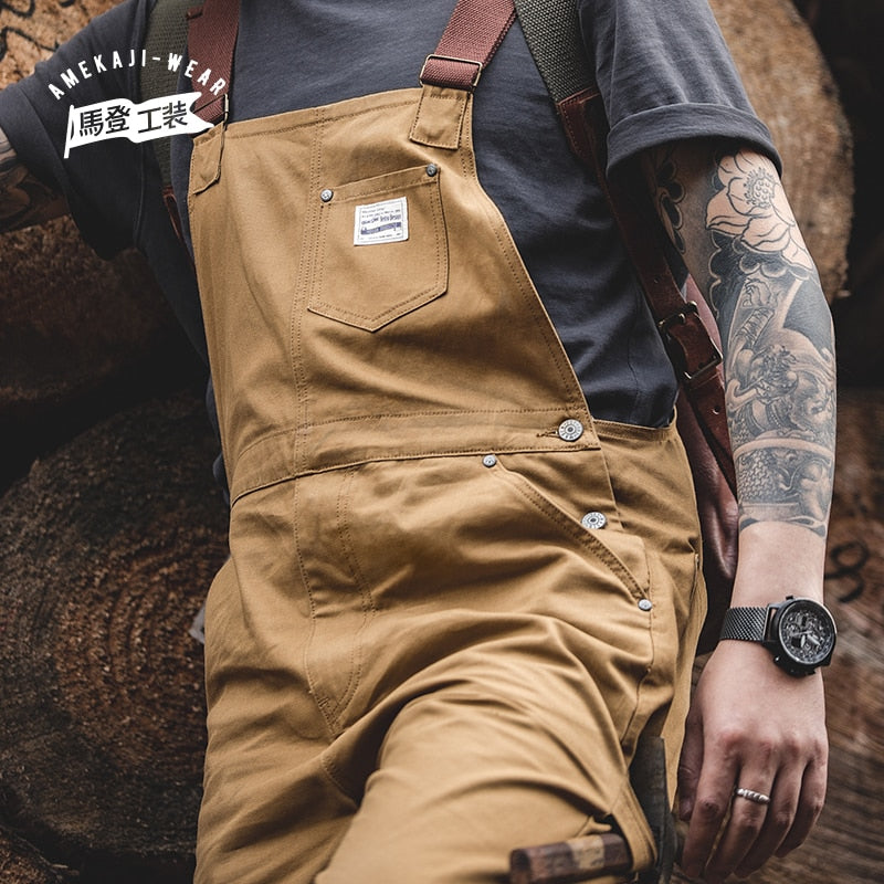 Vintage Jeans Overalls Mens Jumpsuit Cargo Work Pants Baggy Bib