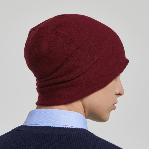 Men 100% Australian Wool Winter Knit Slouchy Beanie Hat Cashmere