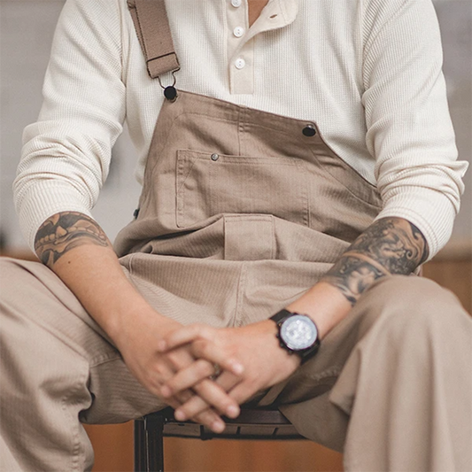 Men's Loose Cargo Bib Overalls