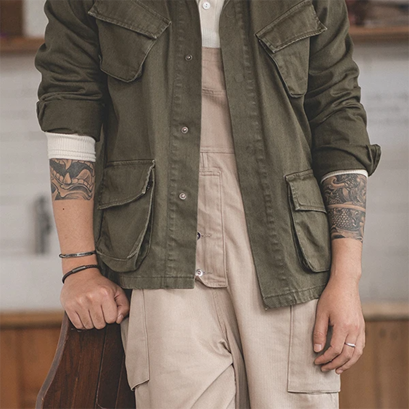 Men's Loose Cargo Bib Overalls