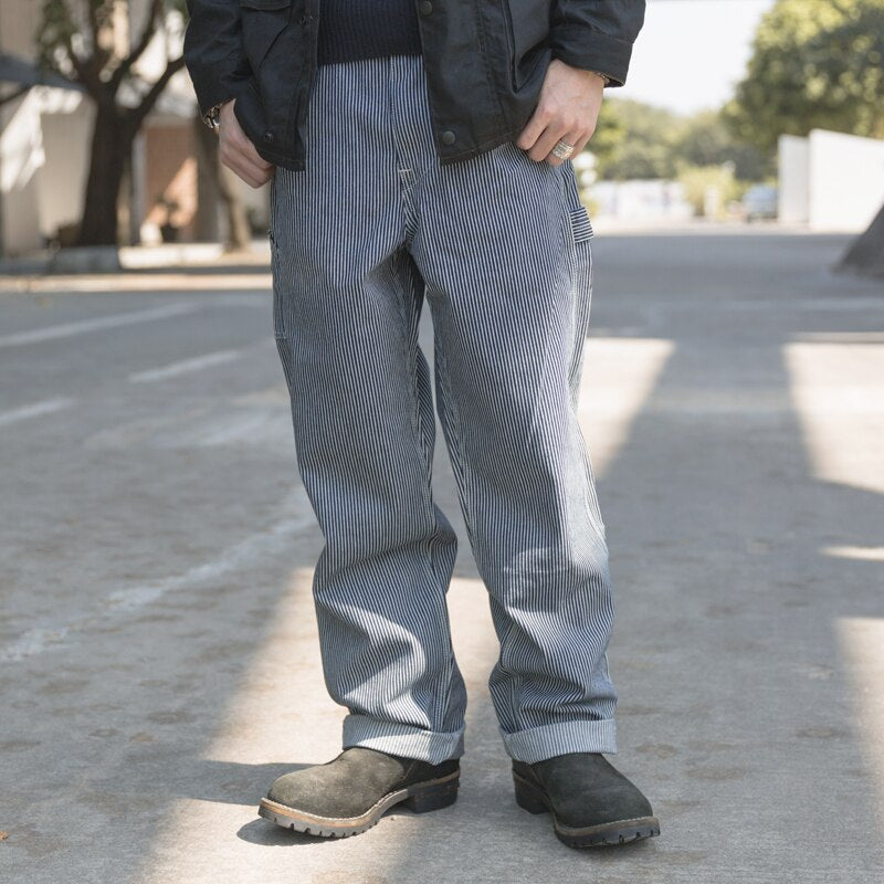Workwear Pants Mechanic Carpenter Hickory Striped