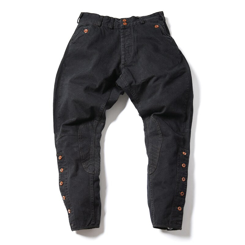 Vintage Motorcycle Breeches For Men Riding Pants Mid Rise