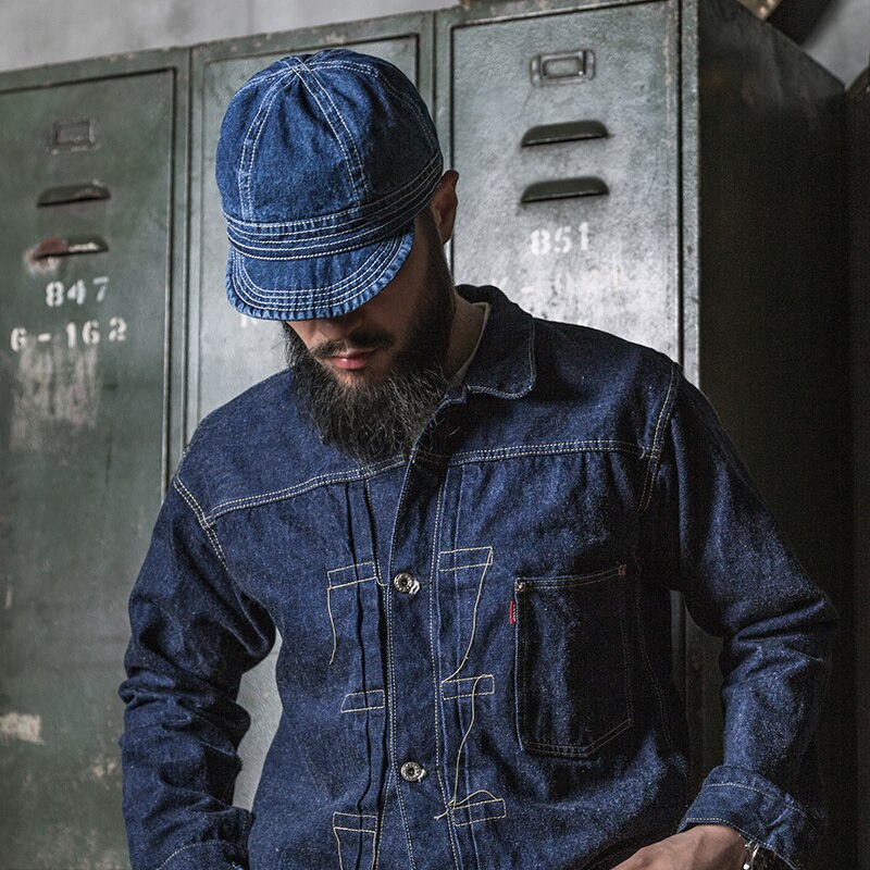 PW Prisoner Denim Baseball Cap Washed Distressed Hat|Men's