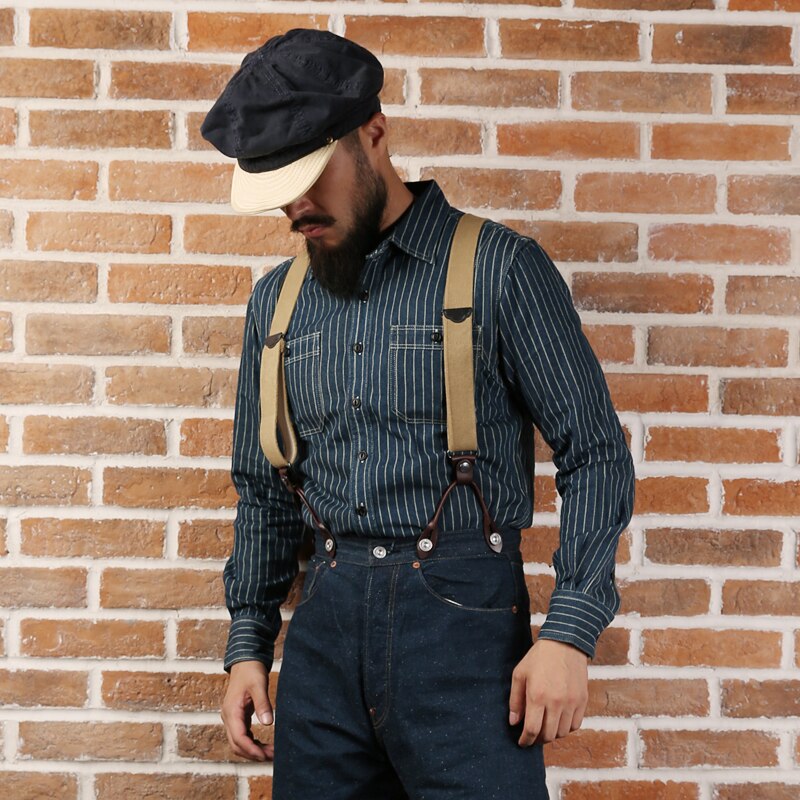 Wabash Stripe Work Shirt Vintage Denim Vent Hole WorkShirts