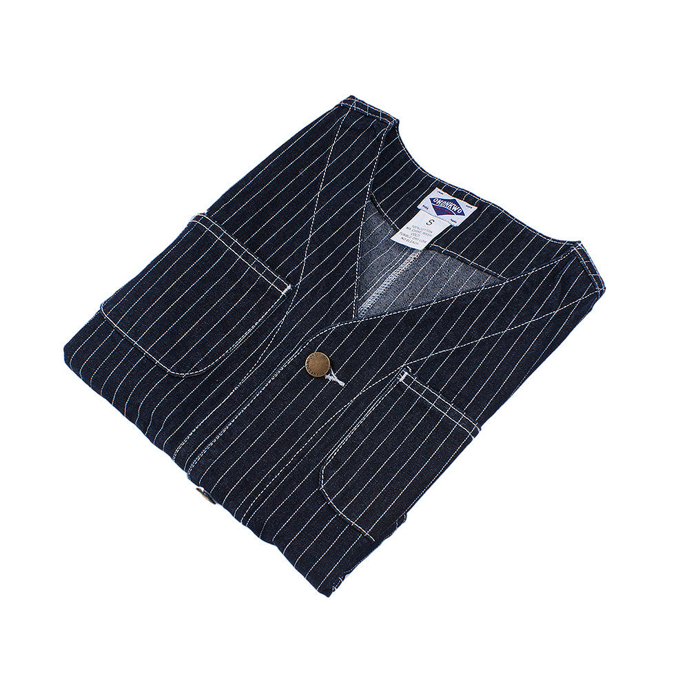 Ok8403 Men Cargo Striped Waistcoat Classical Vintage Streetwear Couple