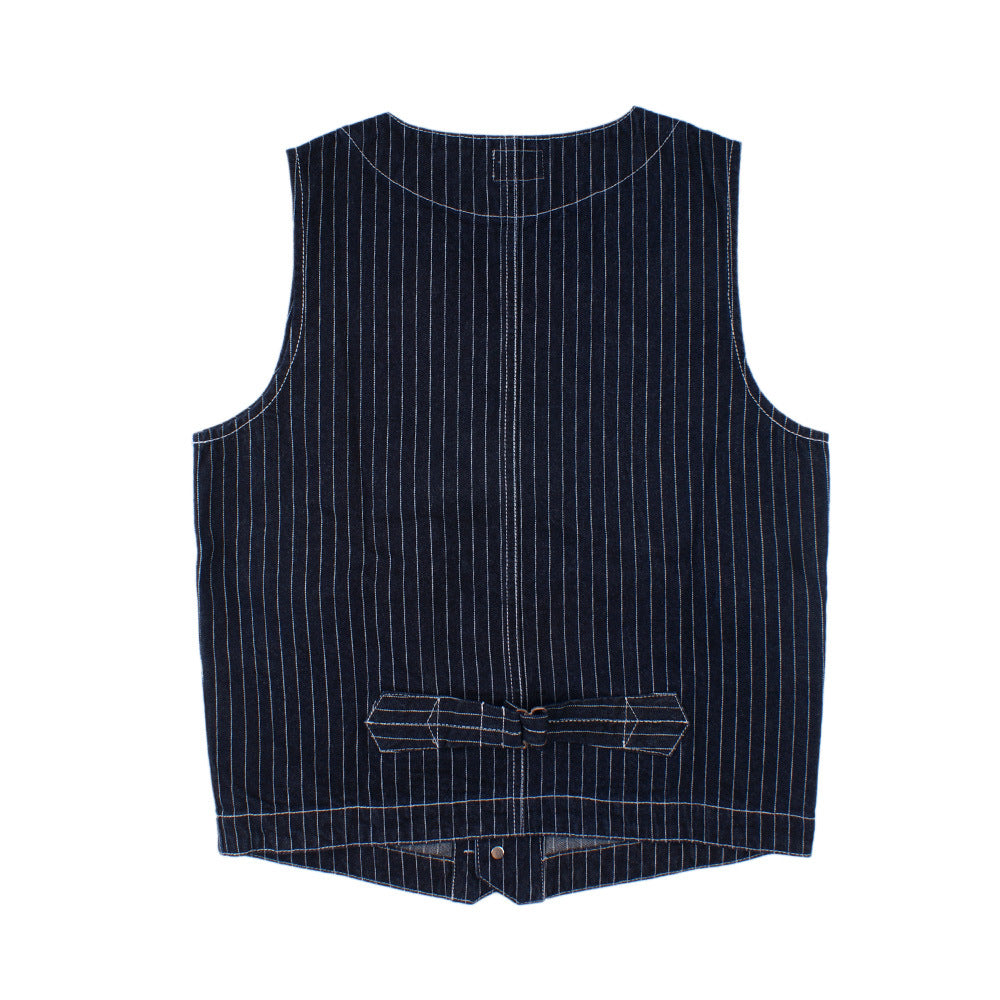 Ok8403 Men Cargo Striped Waistcoat Classical Vintage Streetwear Couple