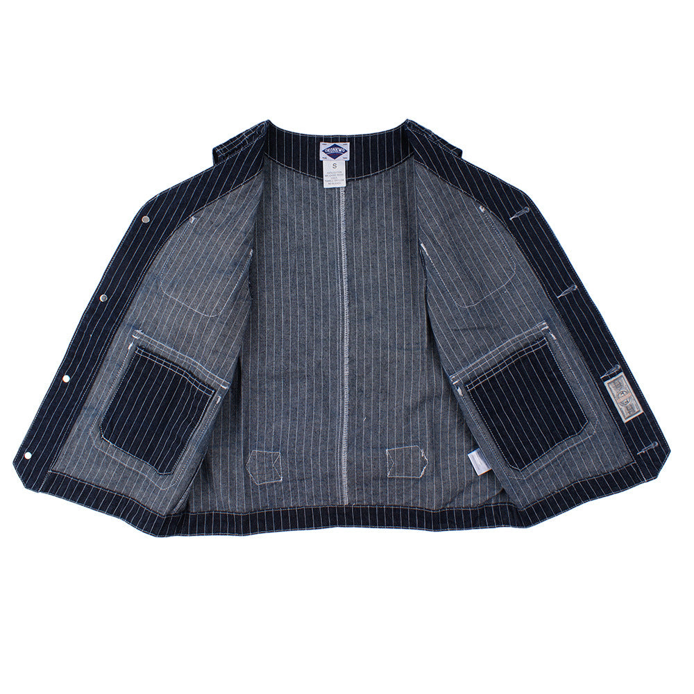 Ok8403 Men Cargo Striped Waistcoat Classical Vintage Streetwear Couple