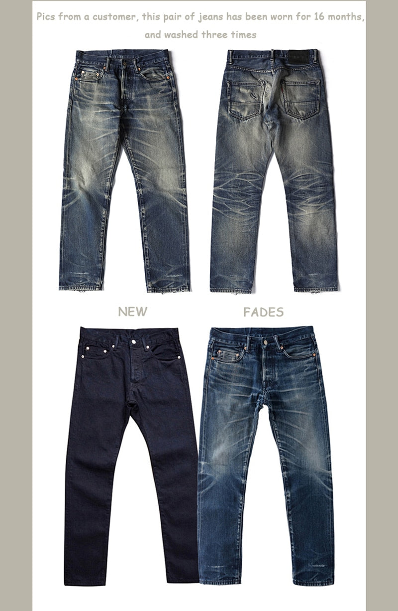 14.5oz Selvage Jeans Slim Leg Opening