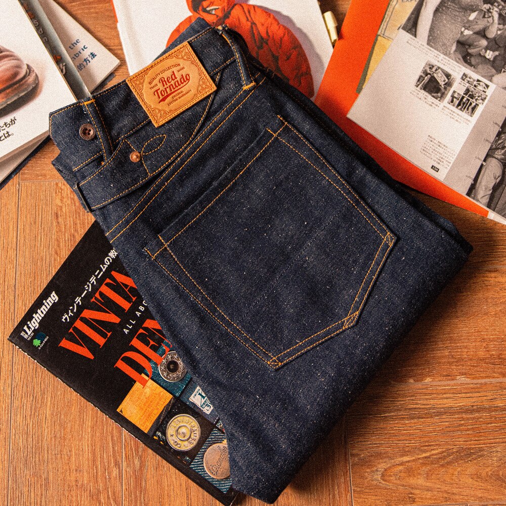 Tapered Jeans Vintage Men's Selvedge Denim Slim Narrow Leg