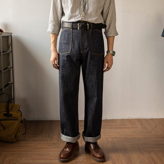 Vintage Railroad Worker Pants Mens Workwear Jeans Raw