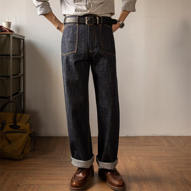 Vintage Railroad Worker Pants Mens Workwear Jeans Raw