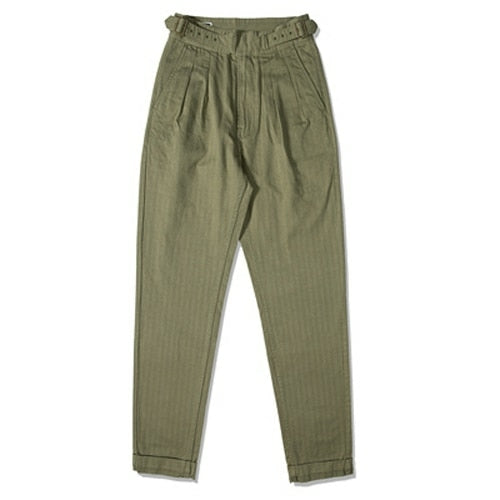 Vintage Style British Gurkha Pants Pleated Men Smart