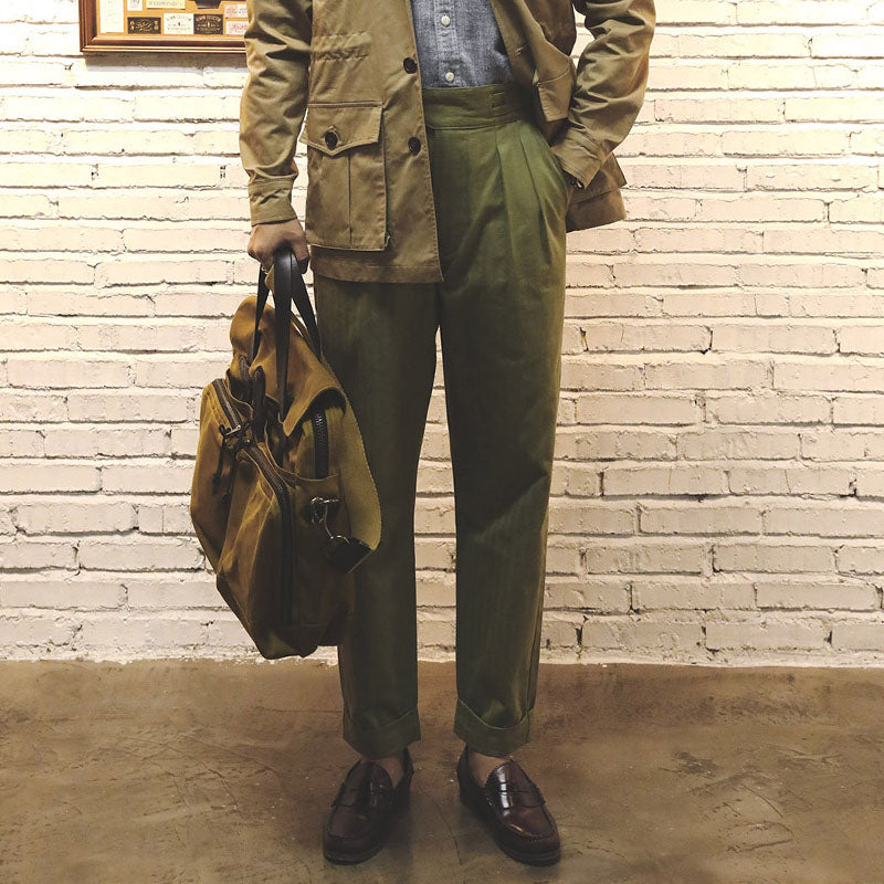 Vintage Style British Gurkha Pants Pleated Men Smart