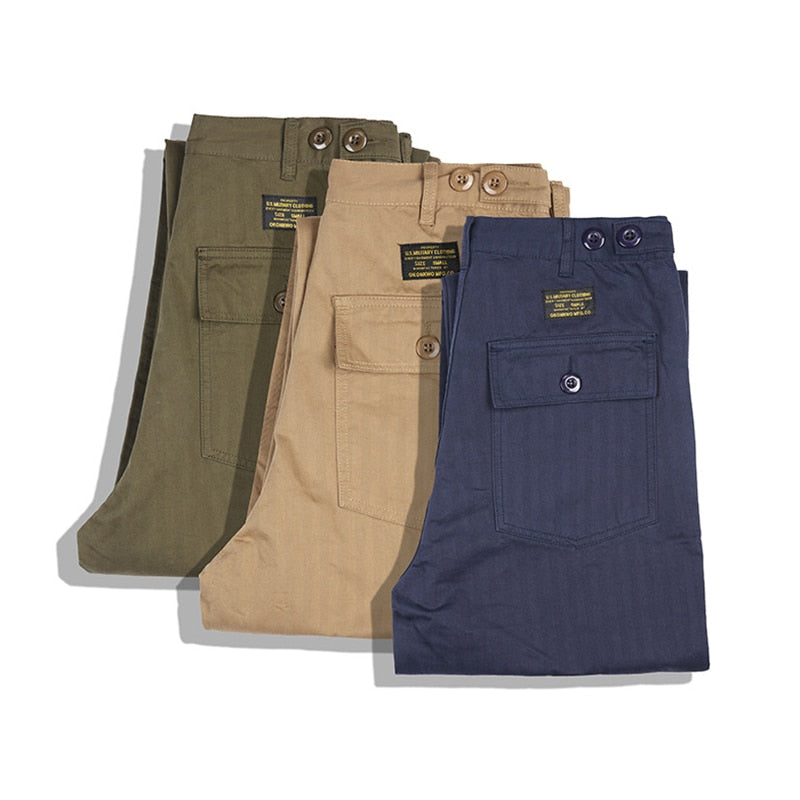 Retro Military Baker Cargo Pants Men Og-107 Pockets Tactical Pants