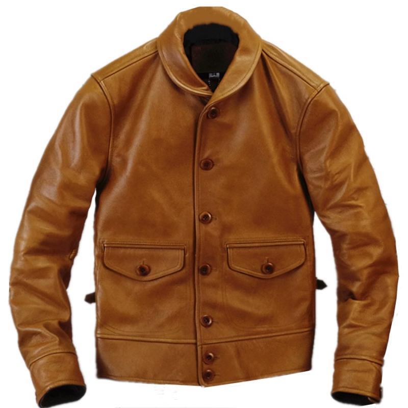 Sackcossack Japanese Style shawl collar  Leather jacket