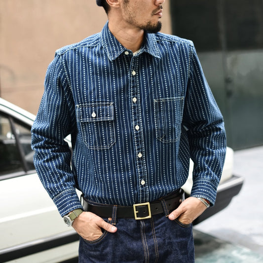 Indigo Wabash Stripe Work Shirt