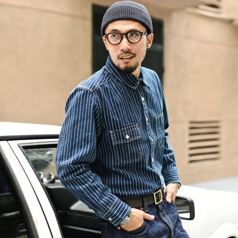 Indigo Wabash Stripe Work Shirt