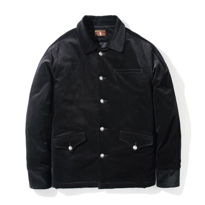 Men  Winter Coat Velvet Jacket French Safari Jacket