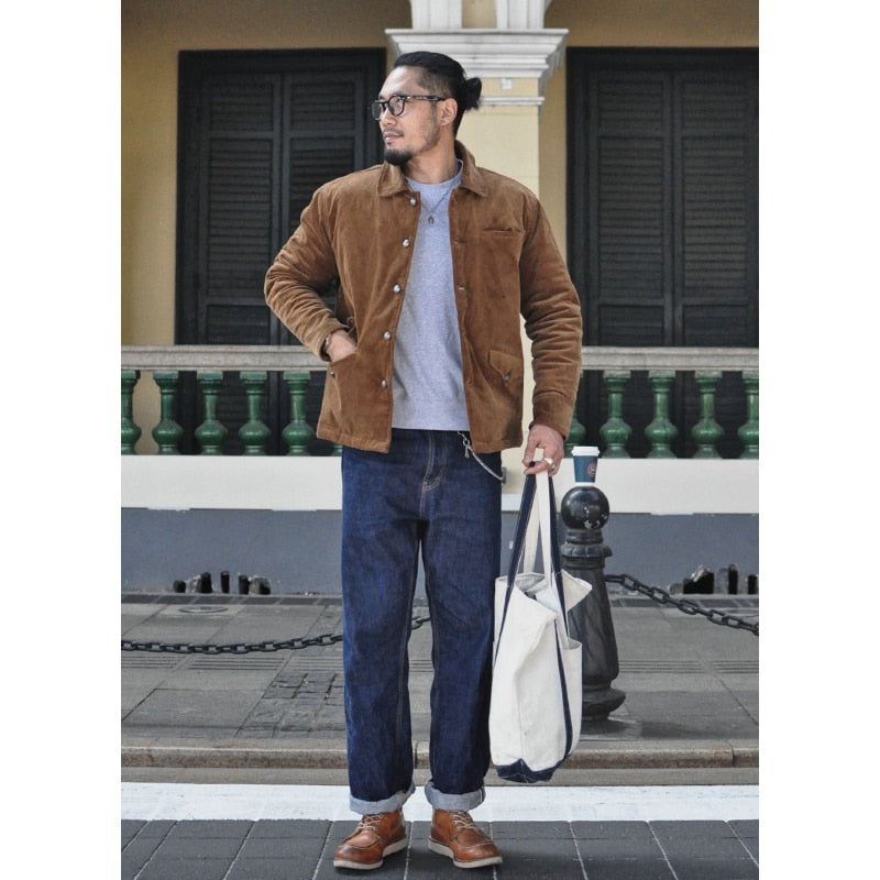 Men  Winter Coat Velvet Jacket French Safari Jacket