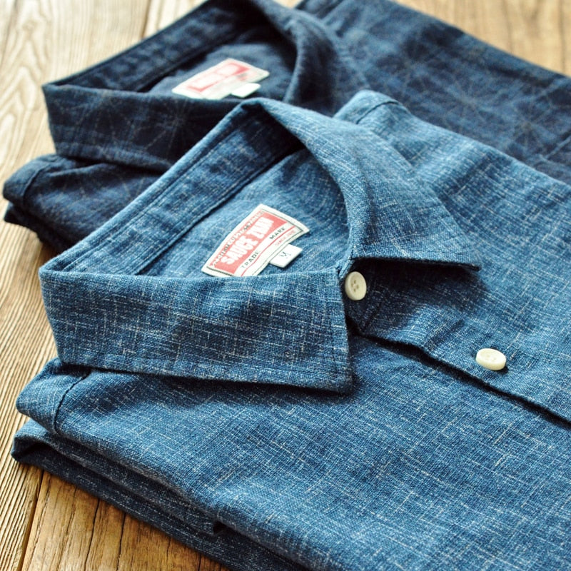 Men Shirts Button Up Shirt Japanese Fabric Longsleeve Shirt