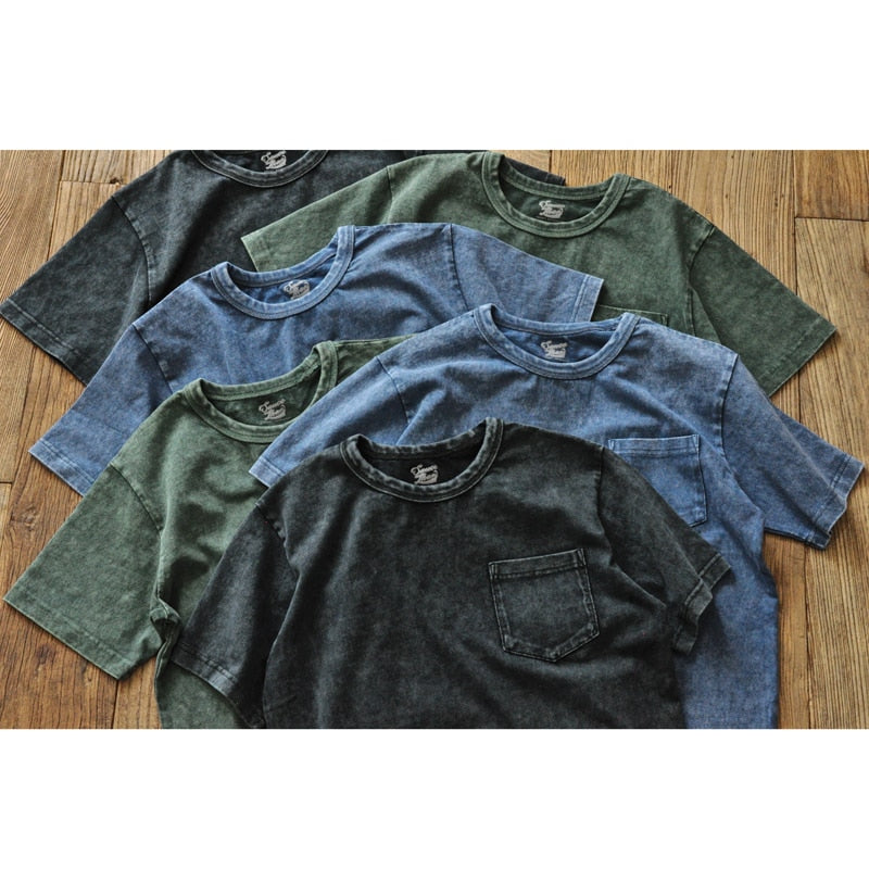 Oldtime stone washed tee Mens T shirt VINTAGE Mens Batik T